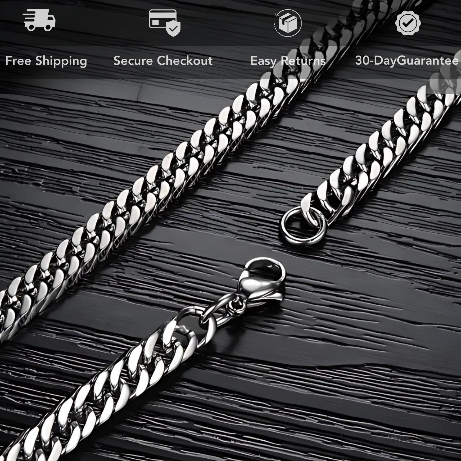 Cuban link chain thickness detail stainless steel – The Crew