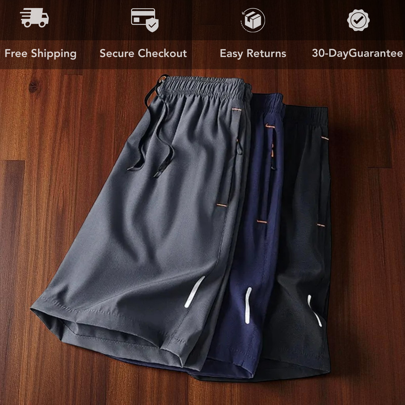 Men’s sports shorts color options display – The Crew