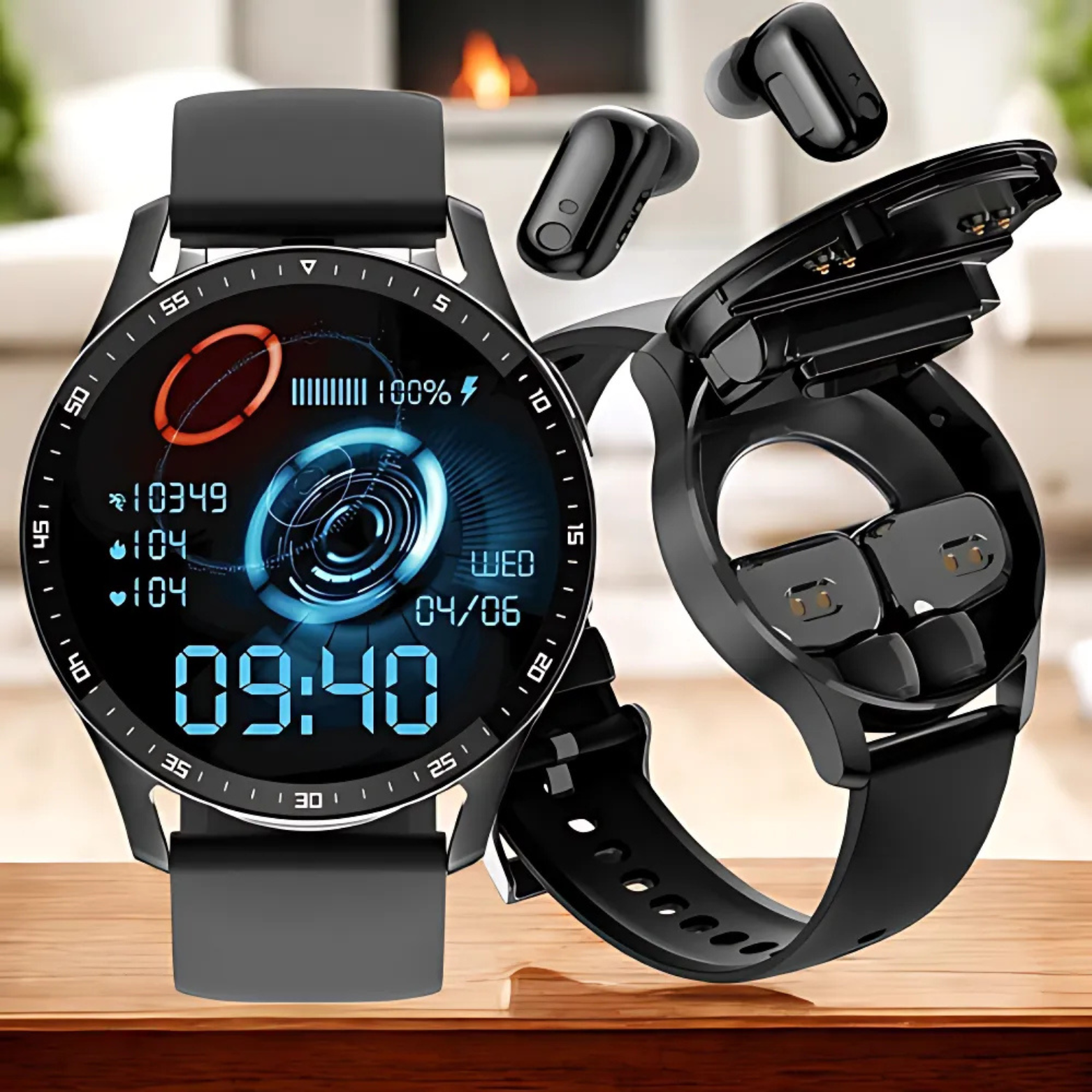 X7 Smartwatch TWS Earbuds front Angle – The Crew