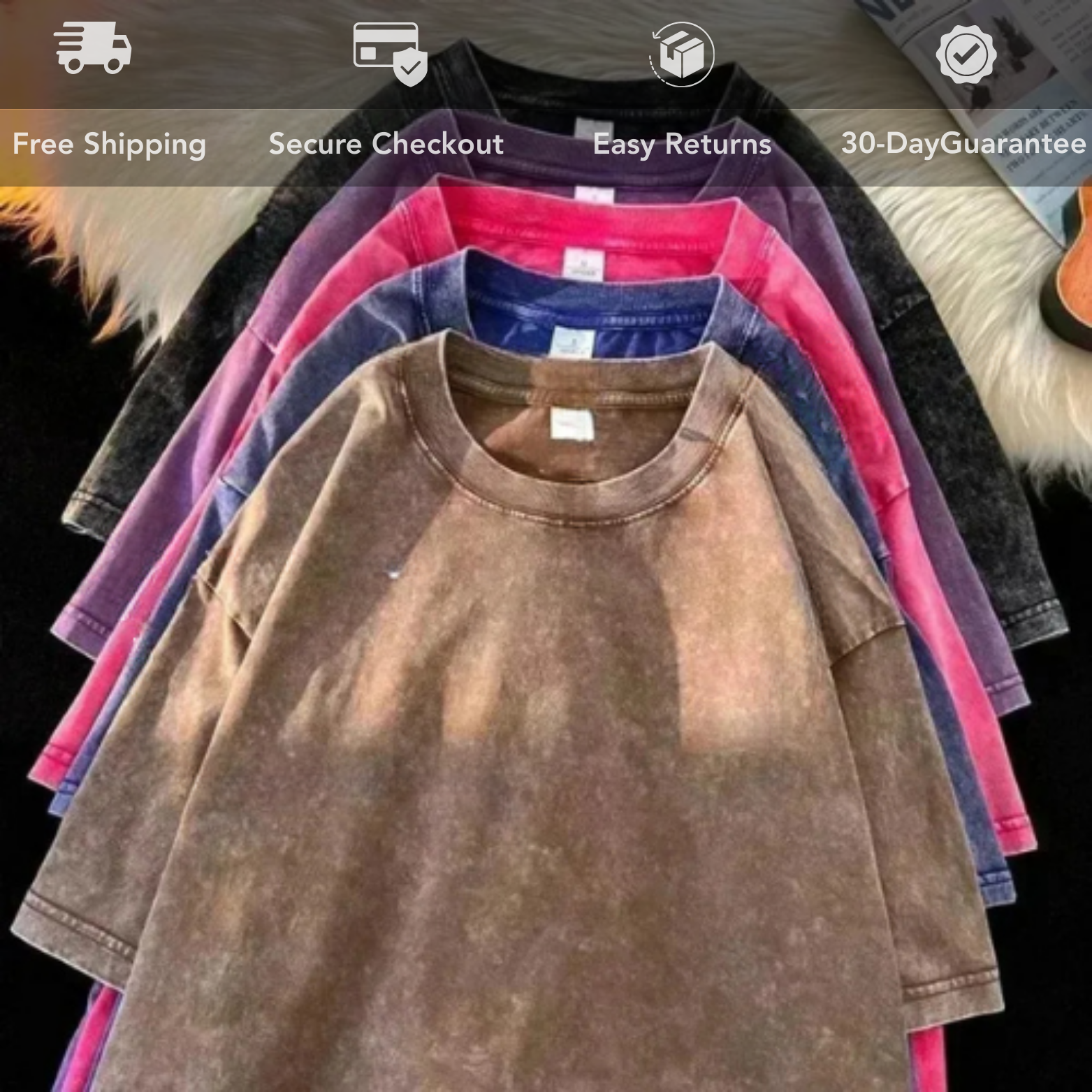 Men’s Washed Cotton T-Shirt Color Options Display – The Crew