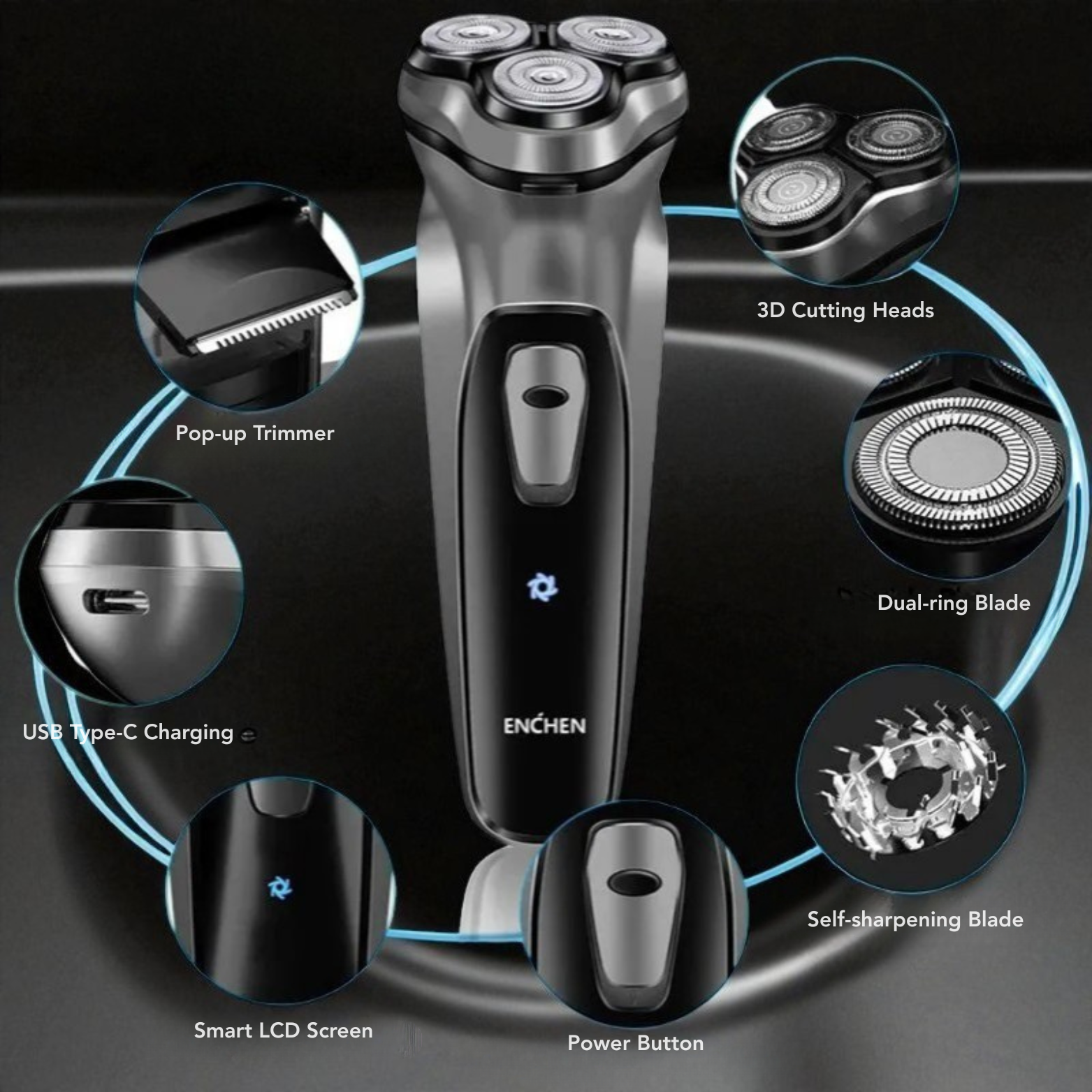 ENCHEN 3D Electric Shaver Accessories Set – The Crew