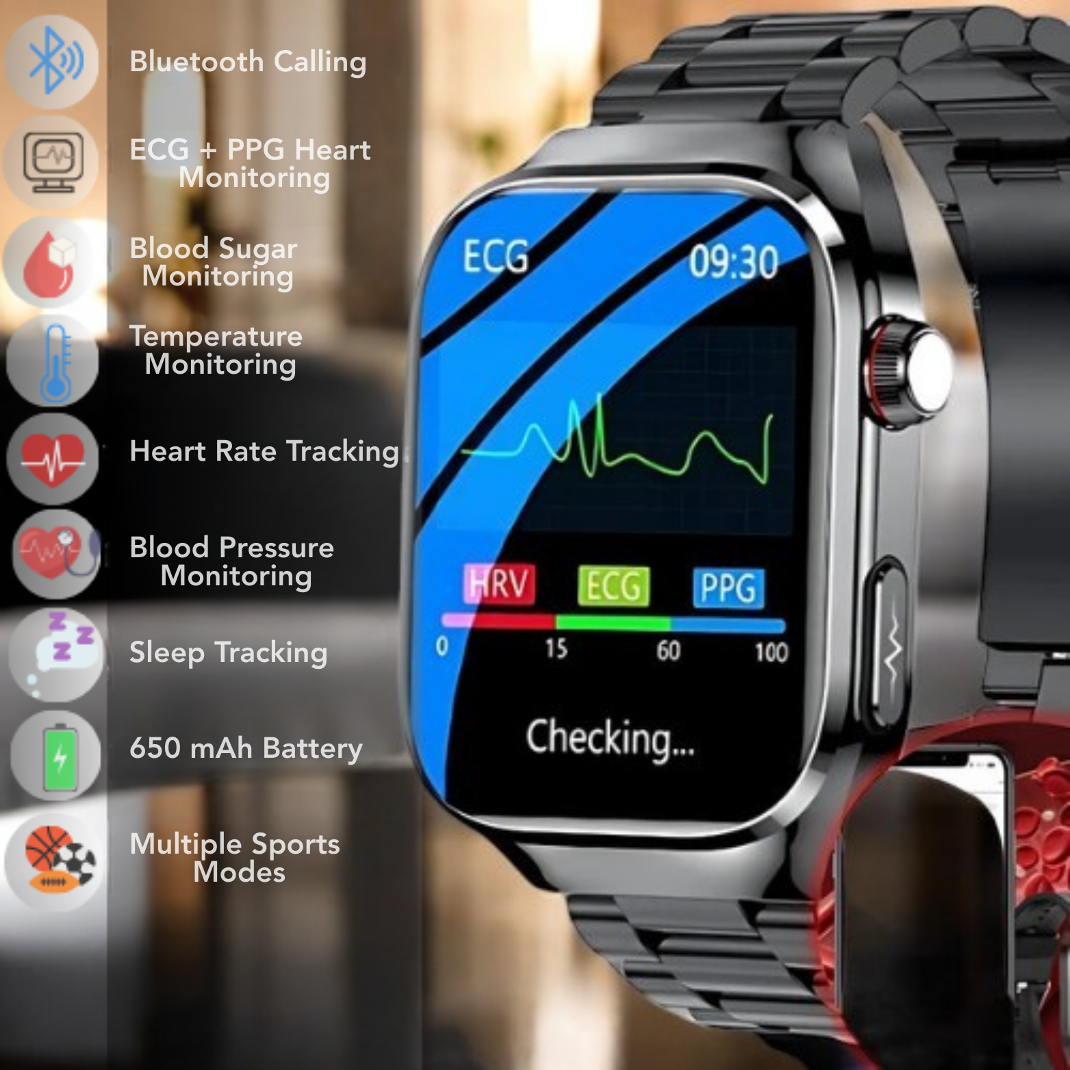 ECG Smartwatch Blood Pressure Monitoring Feature – The Crew