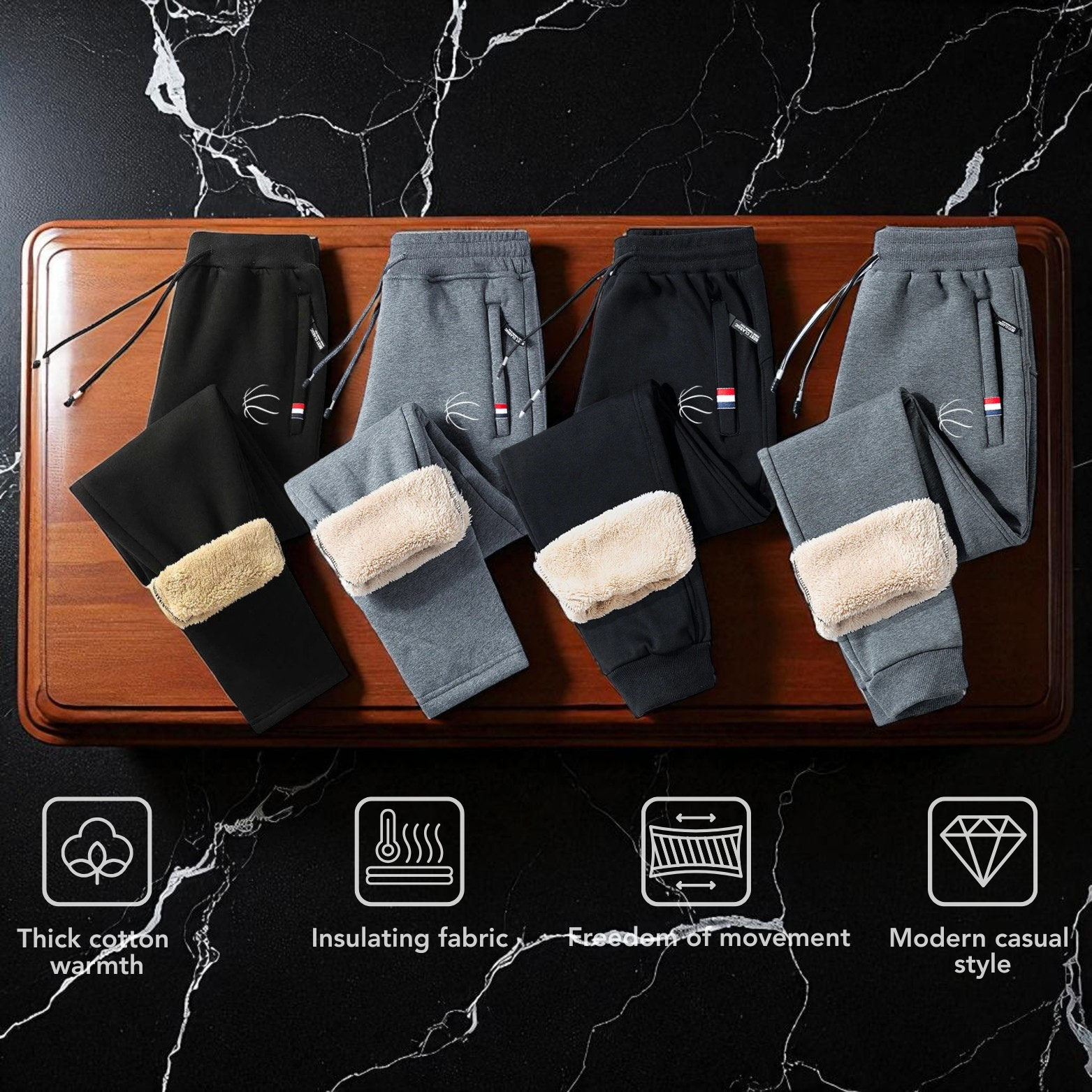 Men’s Fleece Cotton Pants Color Options – The Crew