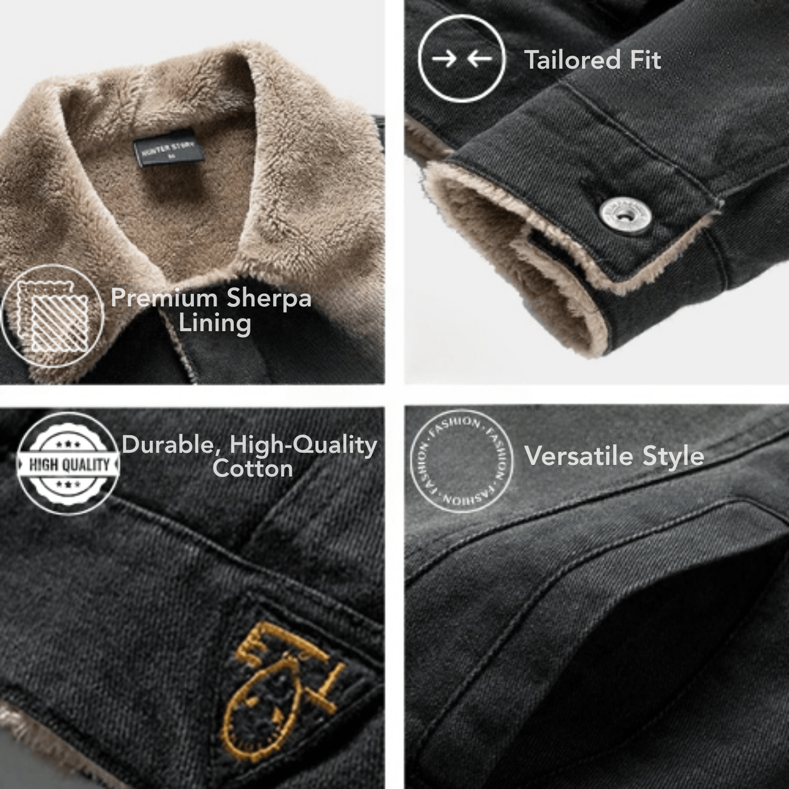 Fleece - Lined Denim Jacket for Men Warm Winter Outerwear - The Crew
