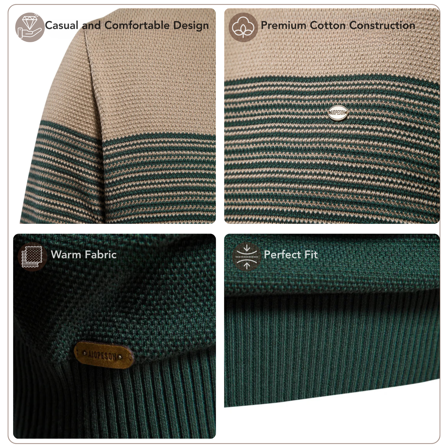 Men’s Striped Panel Sweater Fabric Detail – The Crew