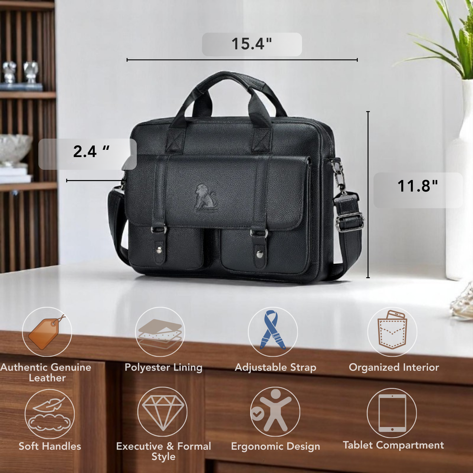Men's Dominion Executive Premium Leather Briefcase