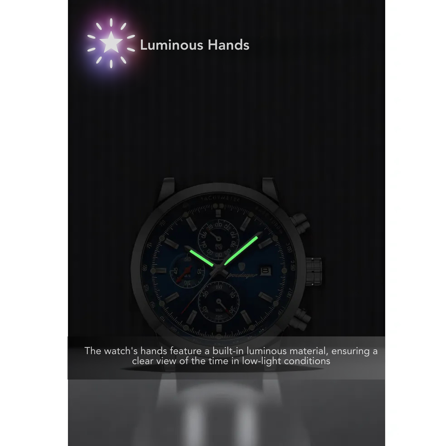 POEDAGAR 932 Leather Chronograph Night Luminous Mode – The Crew