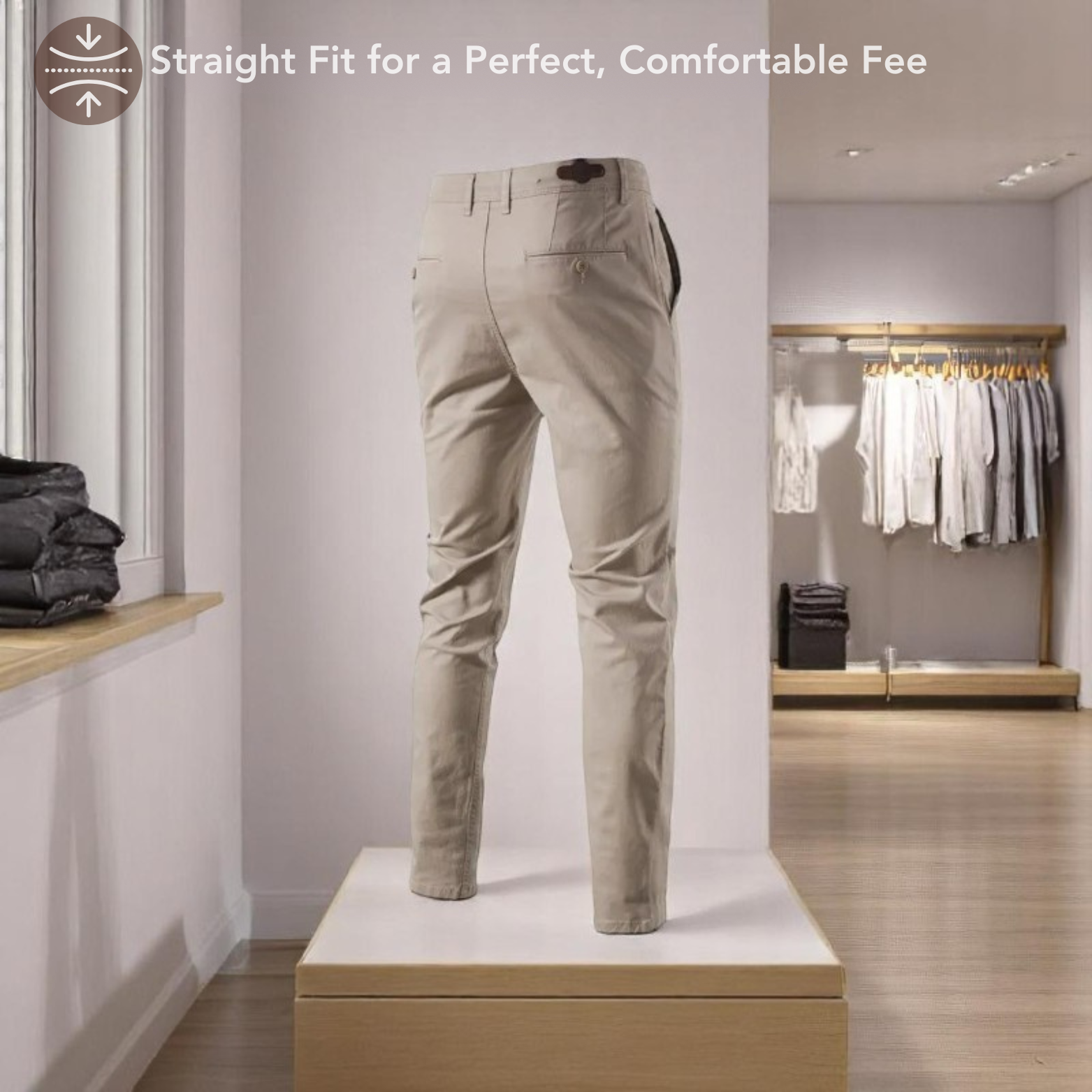Men’s Beige Slim Fit Cotton Pants Indoor Look – The Crew