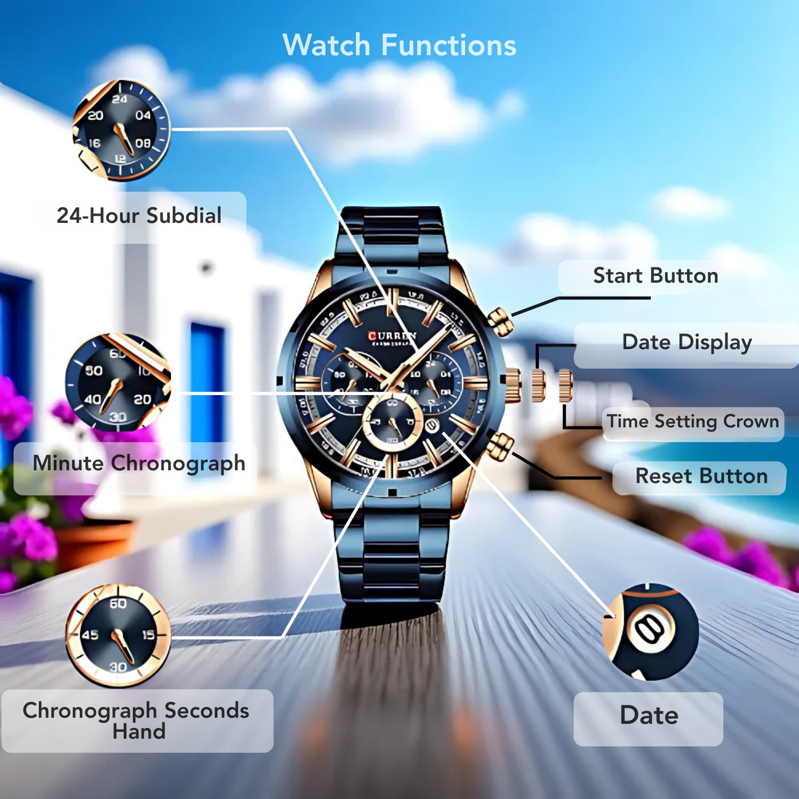 Curren Sport Luxury Chronograph Men’s Watch Lifestyle – The Crew