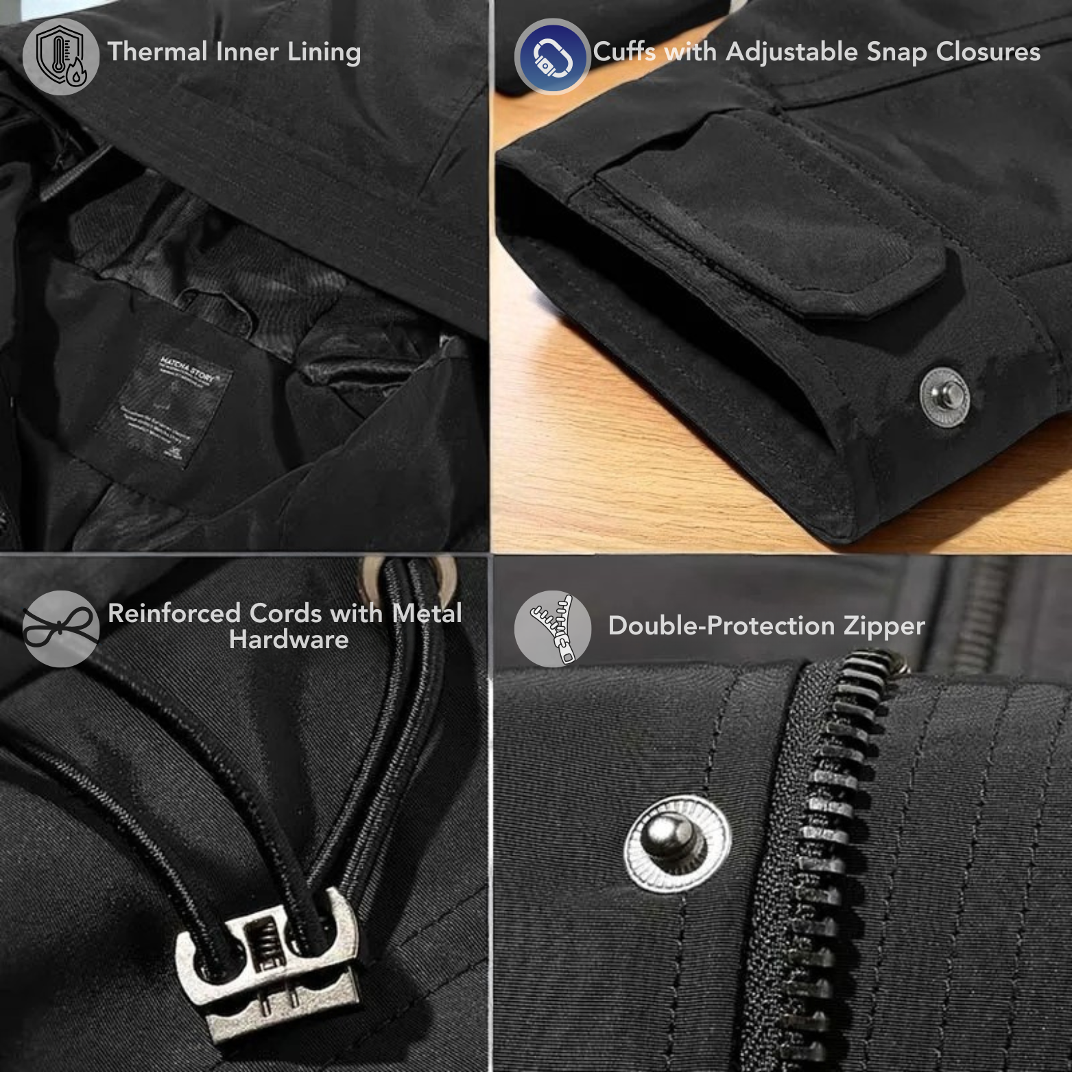 Men black trench coat zipper and pocket detail – The Crew