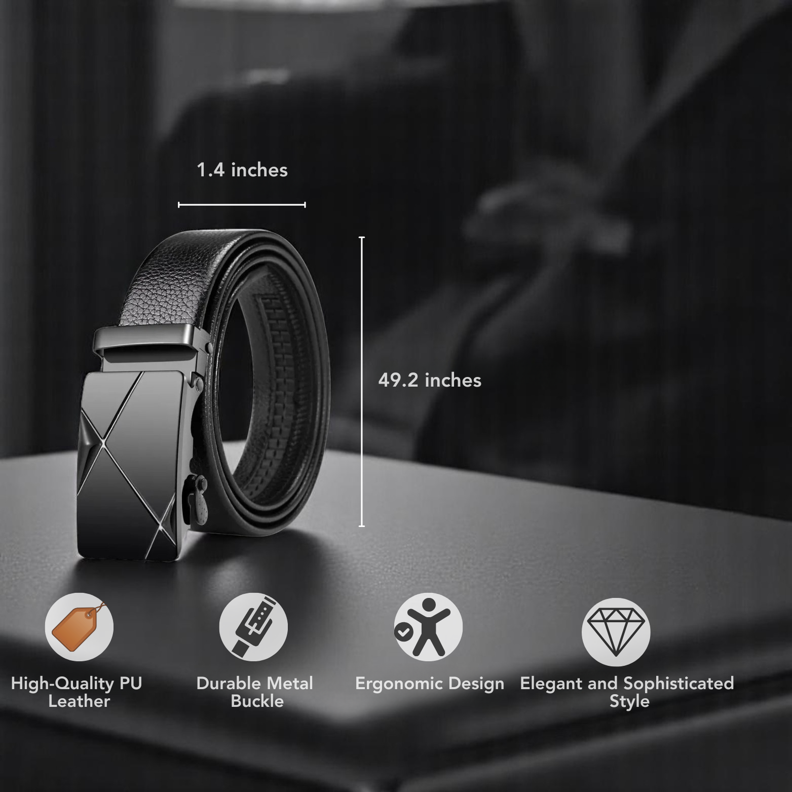 Men’s PU Leather Belt Lifestyle Business Look – The Crew