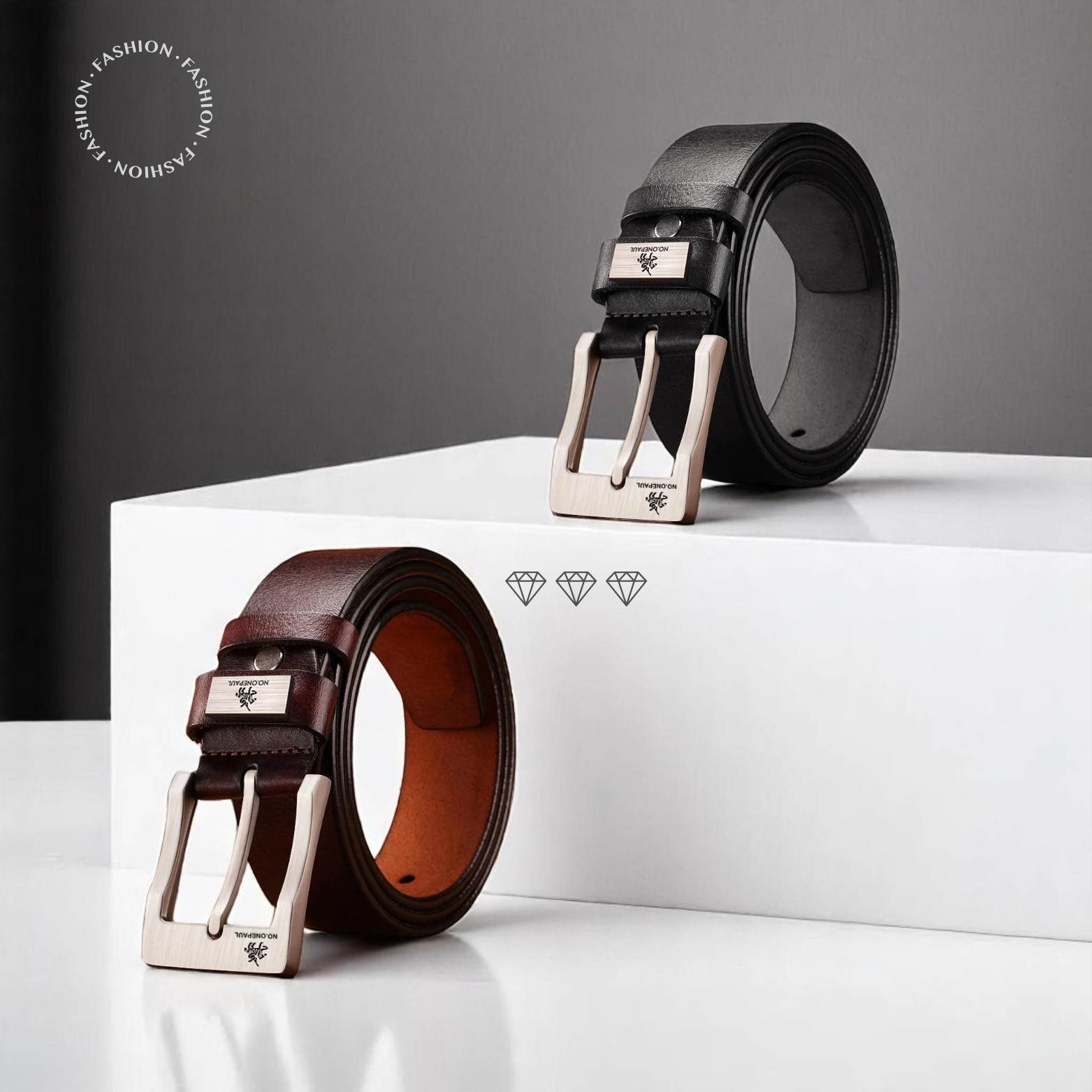 Men’s Black Synthetic Leather Belt Display Stand – The Crew