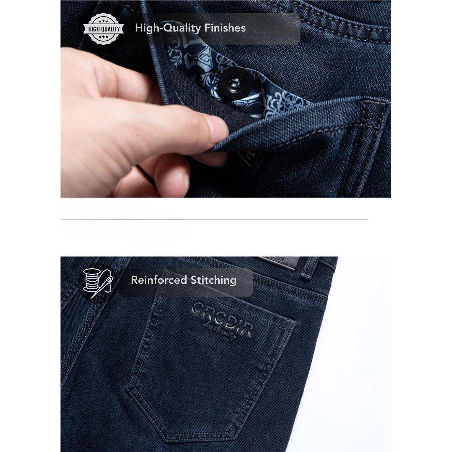 Men straight jeans back pocket detail – The Crew