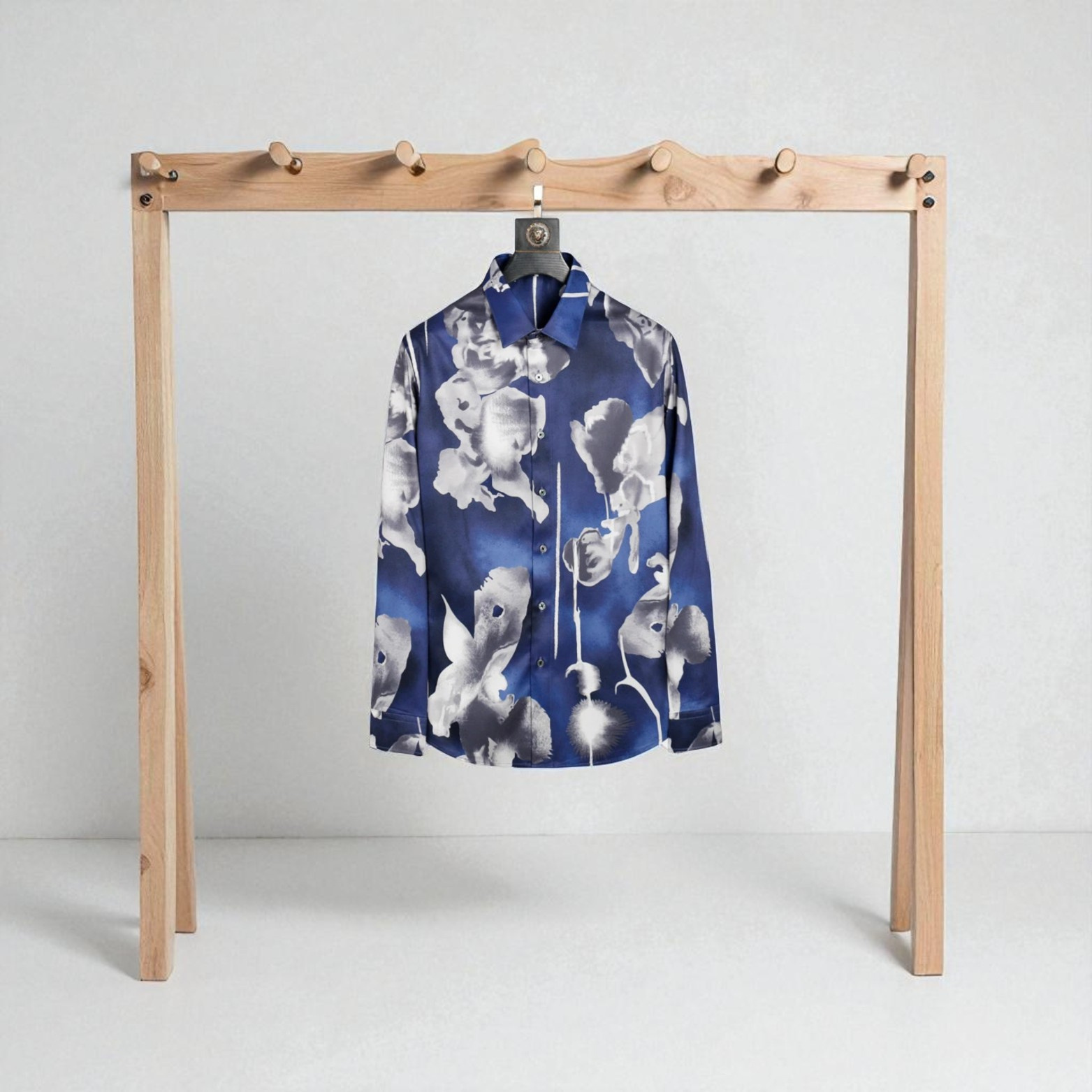 Blue 3D Print Slim Fit Shirt Rack Display – The Crew