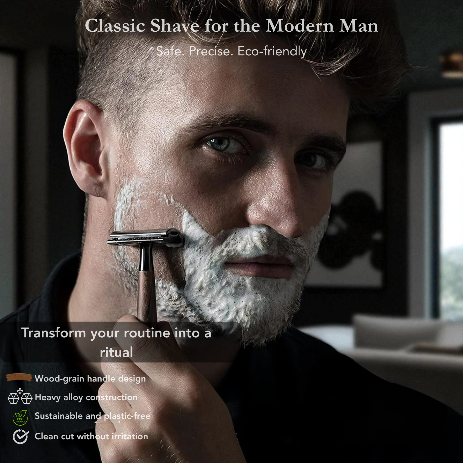 Classic Safety Razor In Use Shaving – The Crew