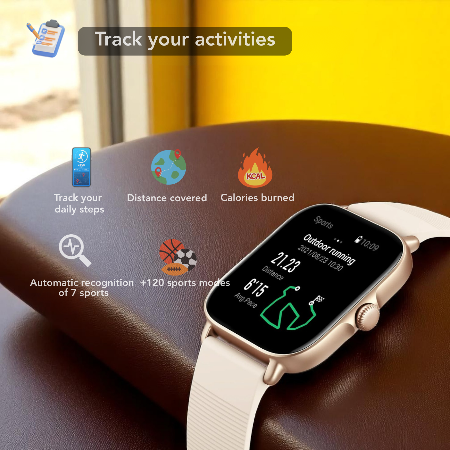 Amazfit GTS 4 Mini smartwatch app interface display – The Crew