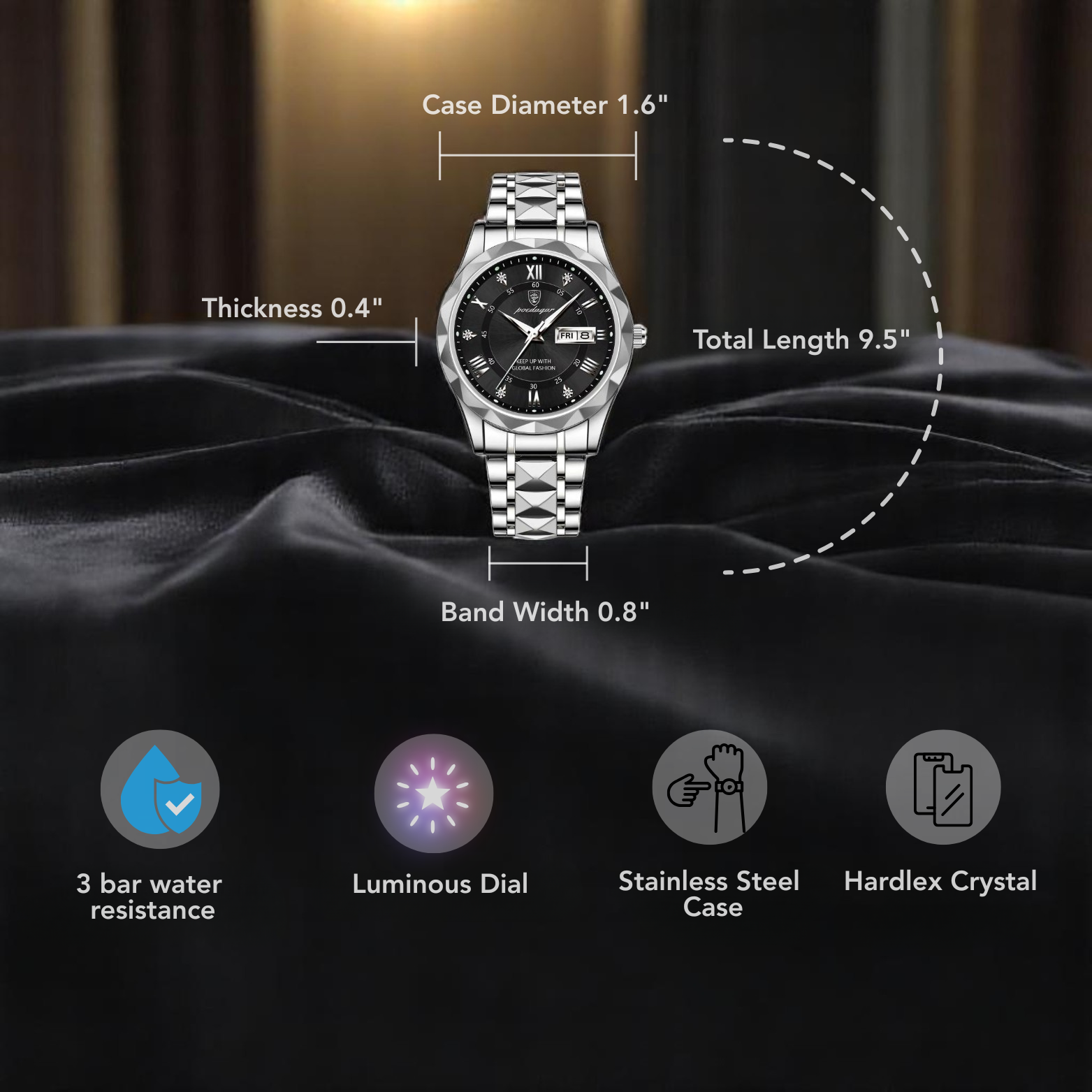 POEDAGAR 615 Luxury Executive Watch Product Features – The Crew