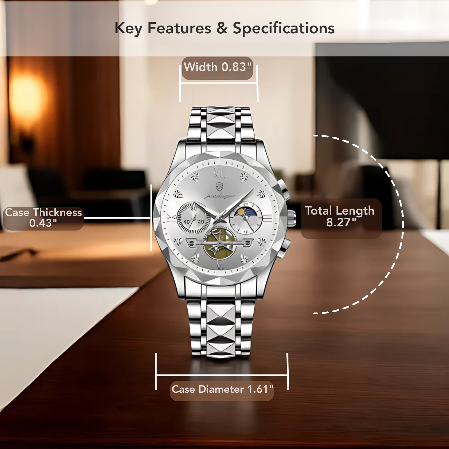 POEDAGAR 996 Chronograph Luxury Business Shot – The Crew