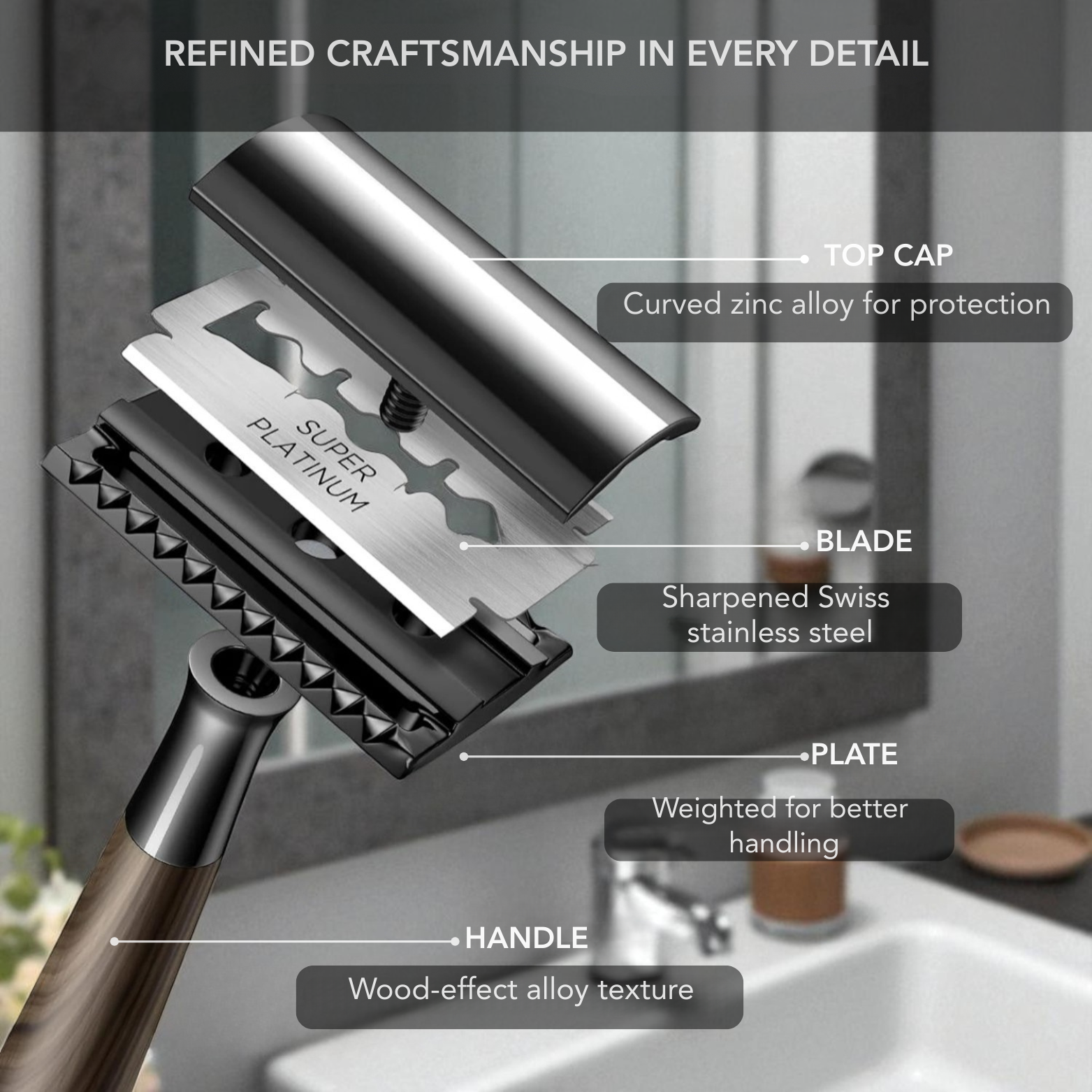 Double Edge Safety Razor with Swiss Blades – The Crew