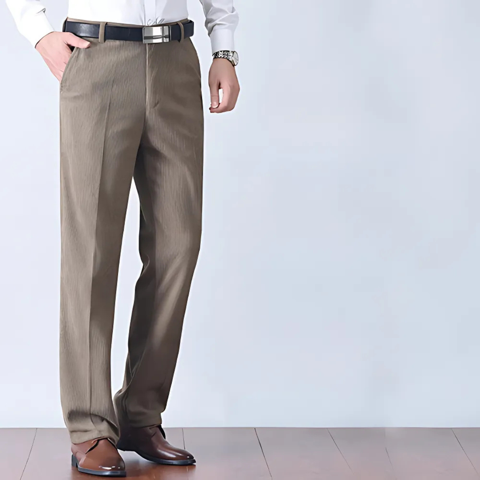 Men wearing brown corduroy pants back – The Crew