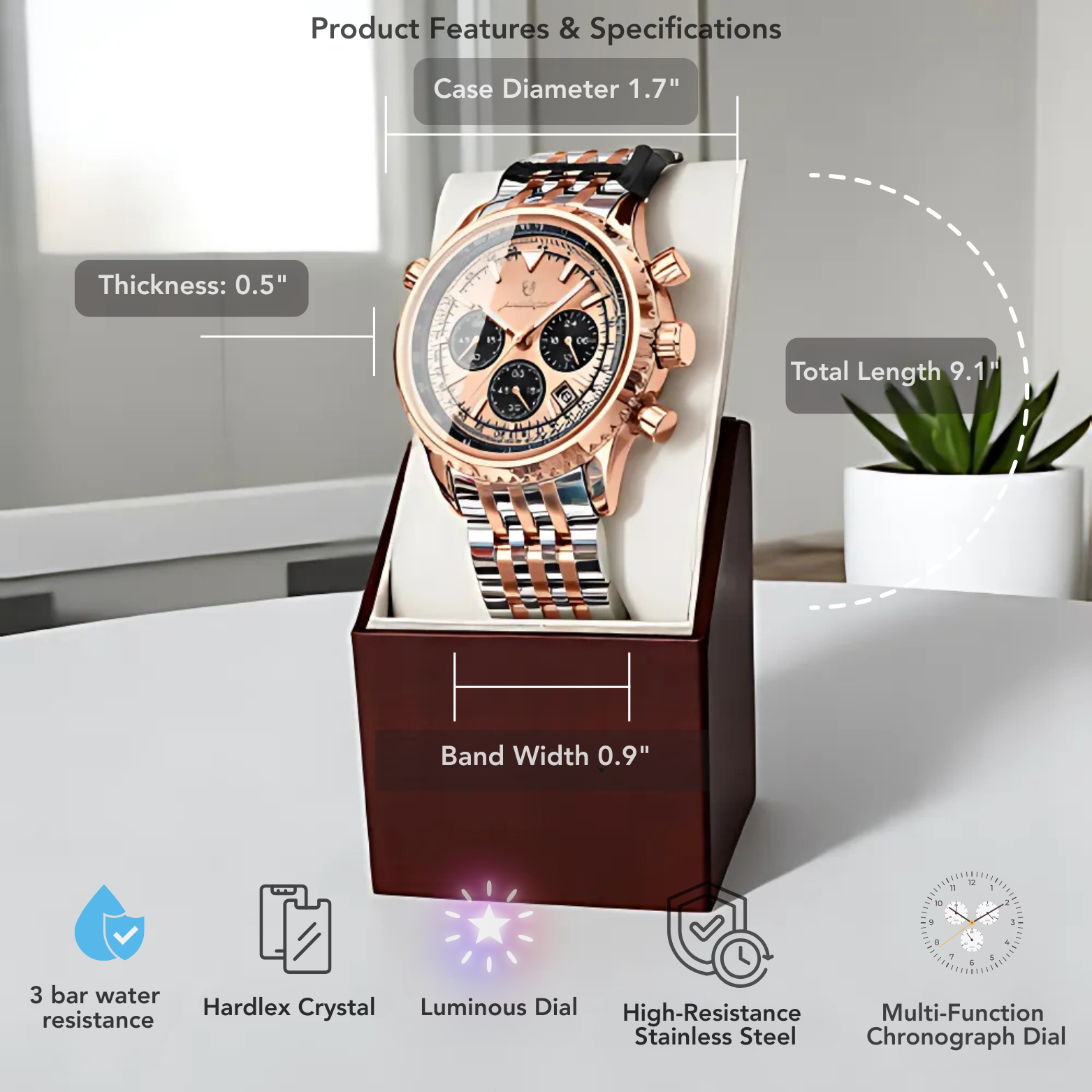 POEDAGAR 960 Military Chronograph Product Display Stand – The Crew