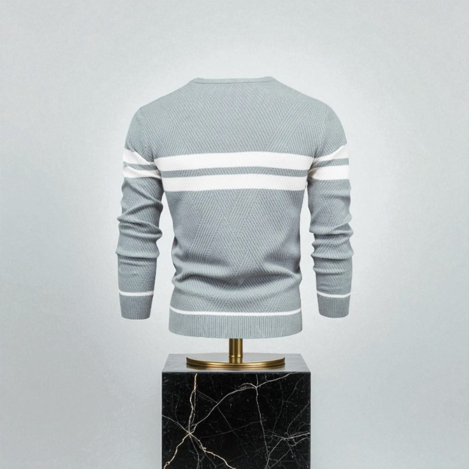 Men’s Patchwork Sweater Back View – The Crew