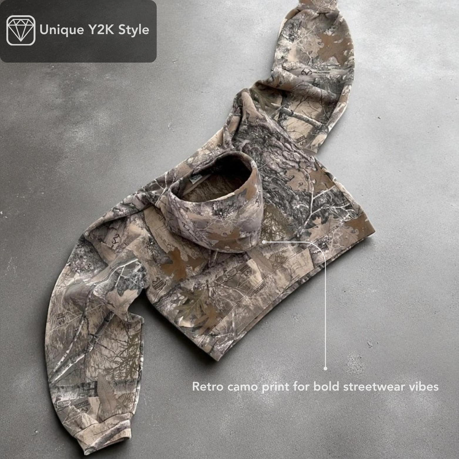 Camo Streetwear Hoodie Folded Flat Lay – The Crew