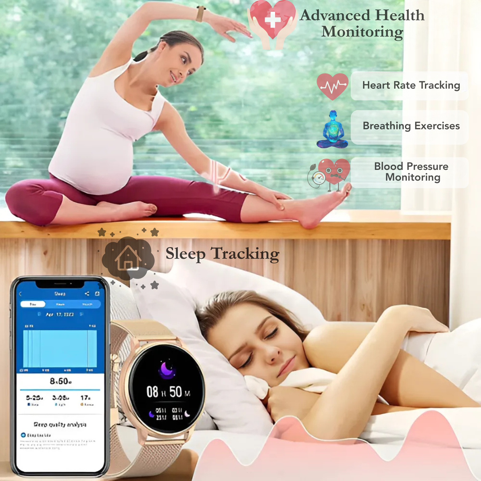 Y22 Smartwatch Health Tracking App Screen – The Crew