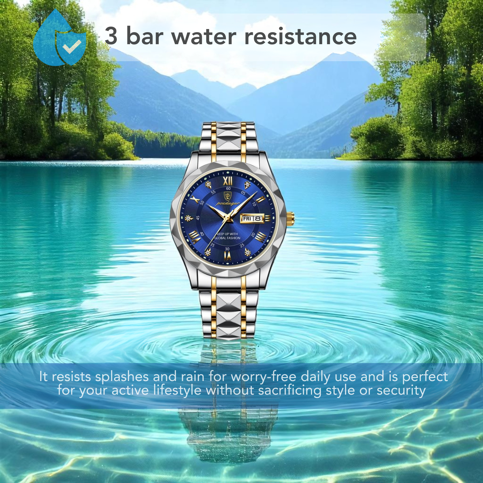 POEDAGAR 615 Luxury Executive Watch 3ATM Water Resistance – The Crew