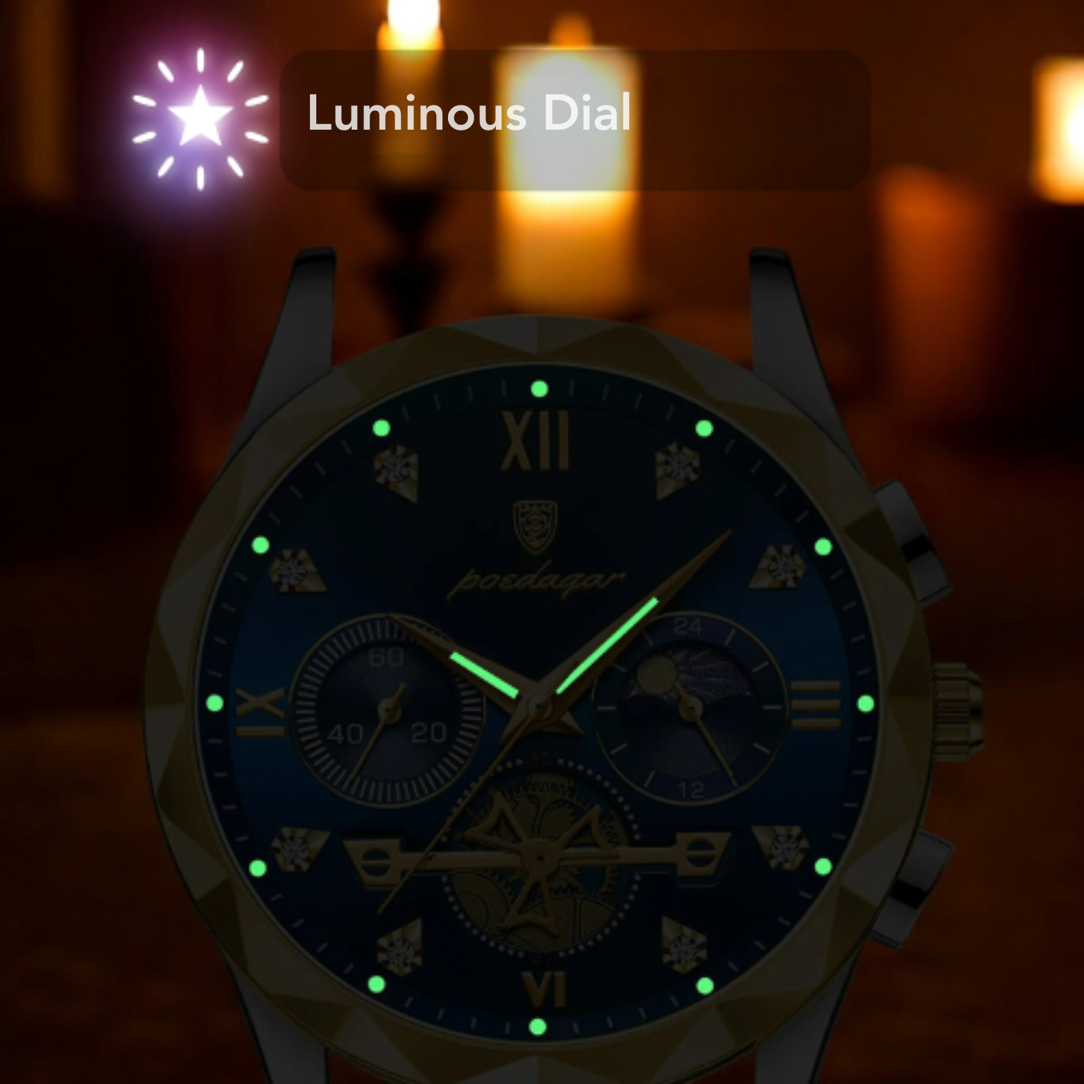 POEDAGAR 996 Chronograph Night Luminous Mode – The Crew