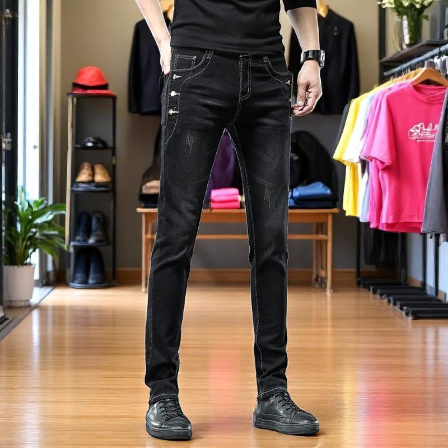 Men’s Casual Slim Fit Jeans – Comfort & Modern Style – The Crew