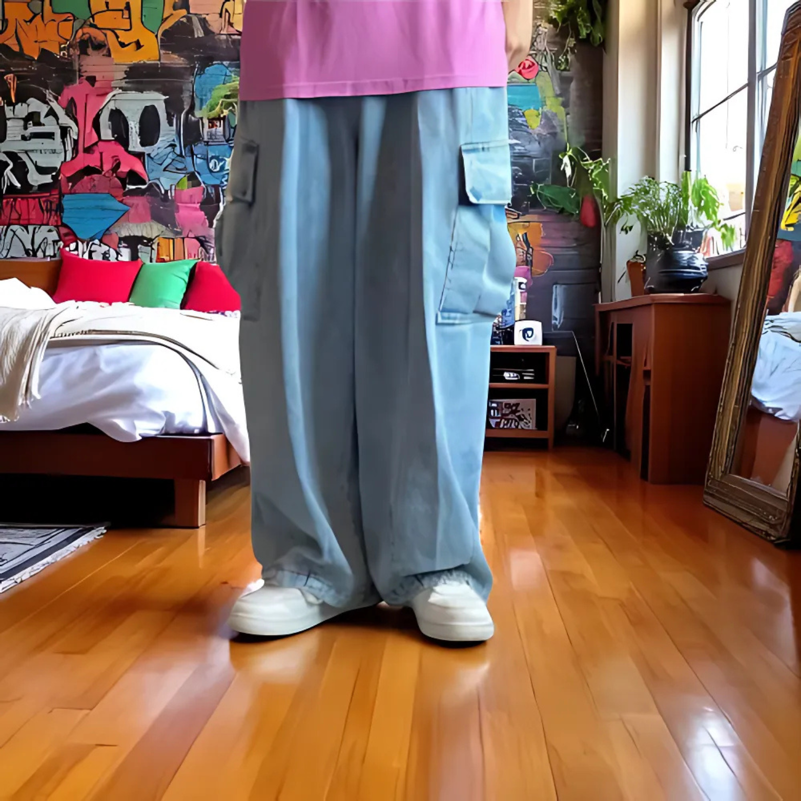 Men’s Wide Cargo Streetwear Jeans – Pockets & Urban Style – The Crew