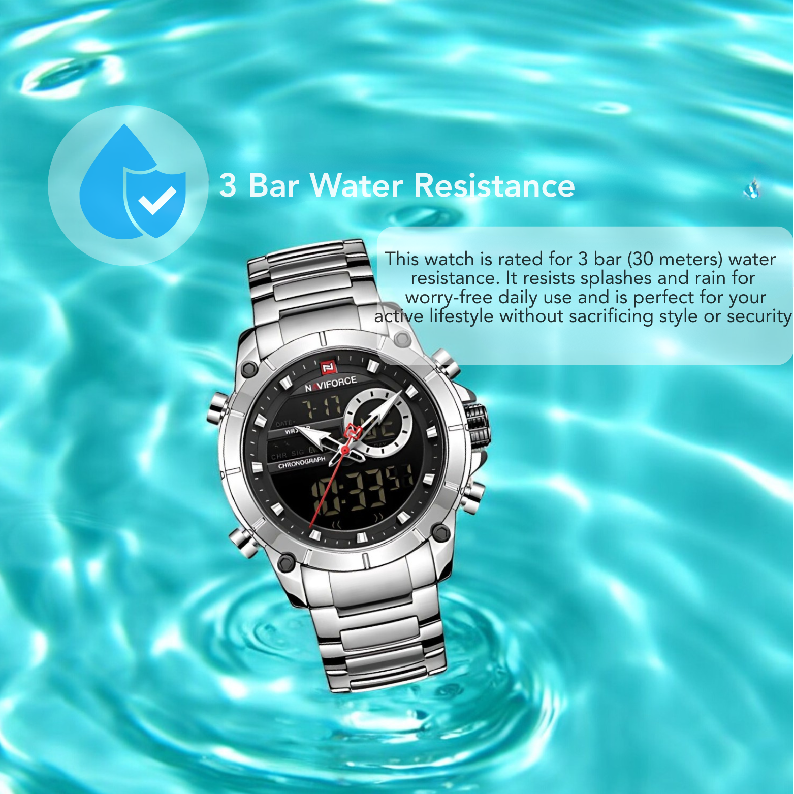 NAVIFORCE NF9163 Dual Display 3ATM Water Resistance – The Crew