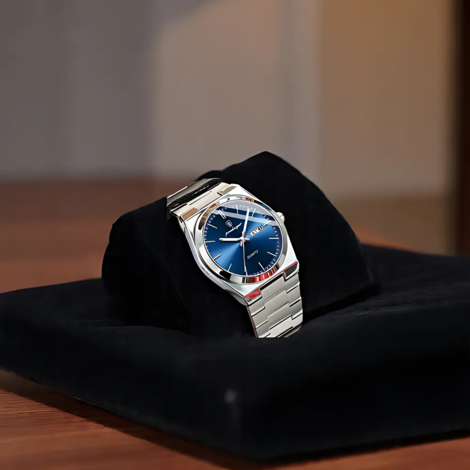 POEDAGAR 930 Luxury Casual Watch Blue Cushion Display – The Crew