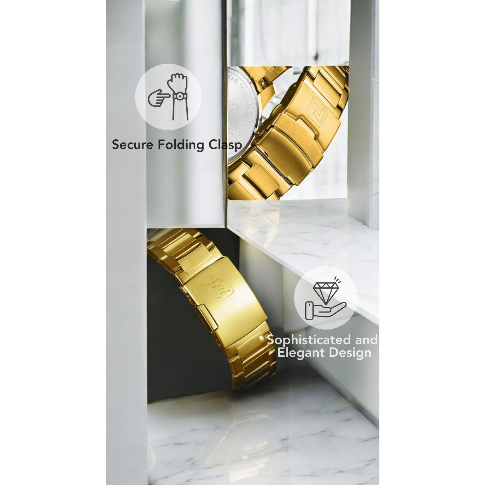 NAVIFORCE NF9163 Dual Display Gold – The Crew