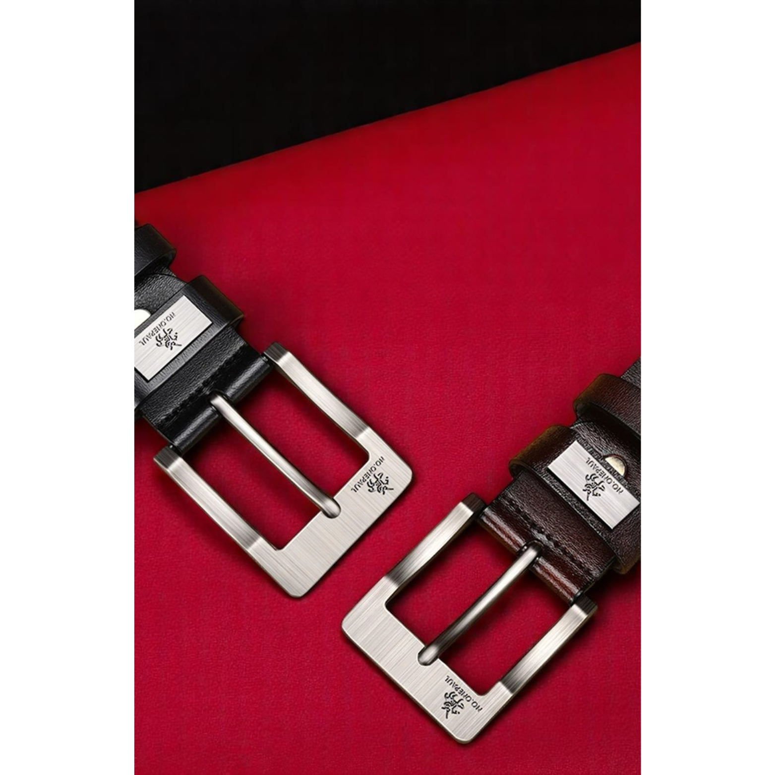 Men’s Black and Brown Leather Belts Set – The Crew