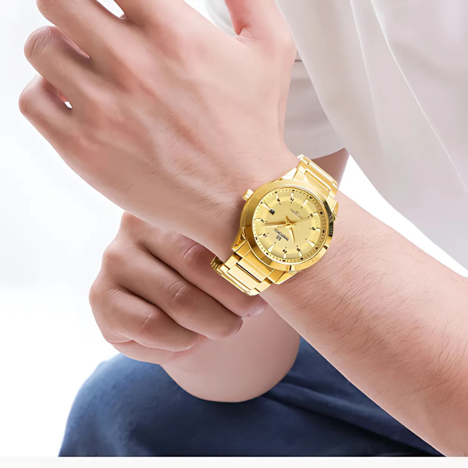 NAVIFORCE NF8029 Gold Dial Wrist Shot – The Crew