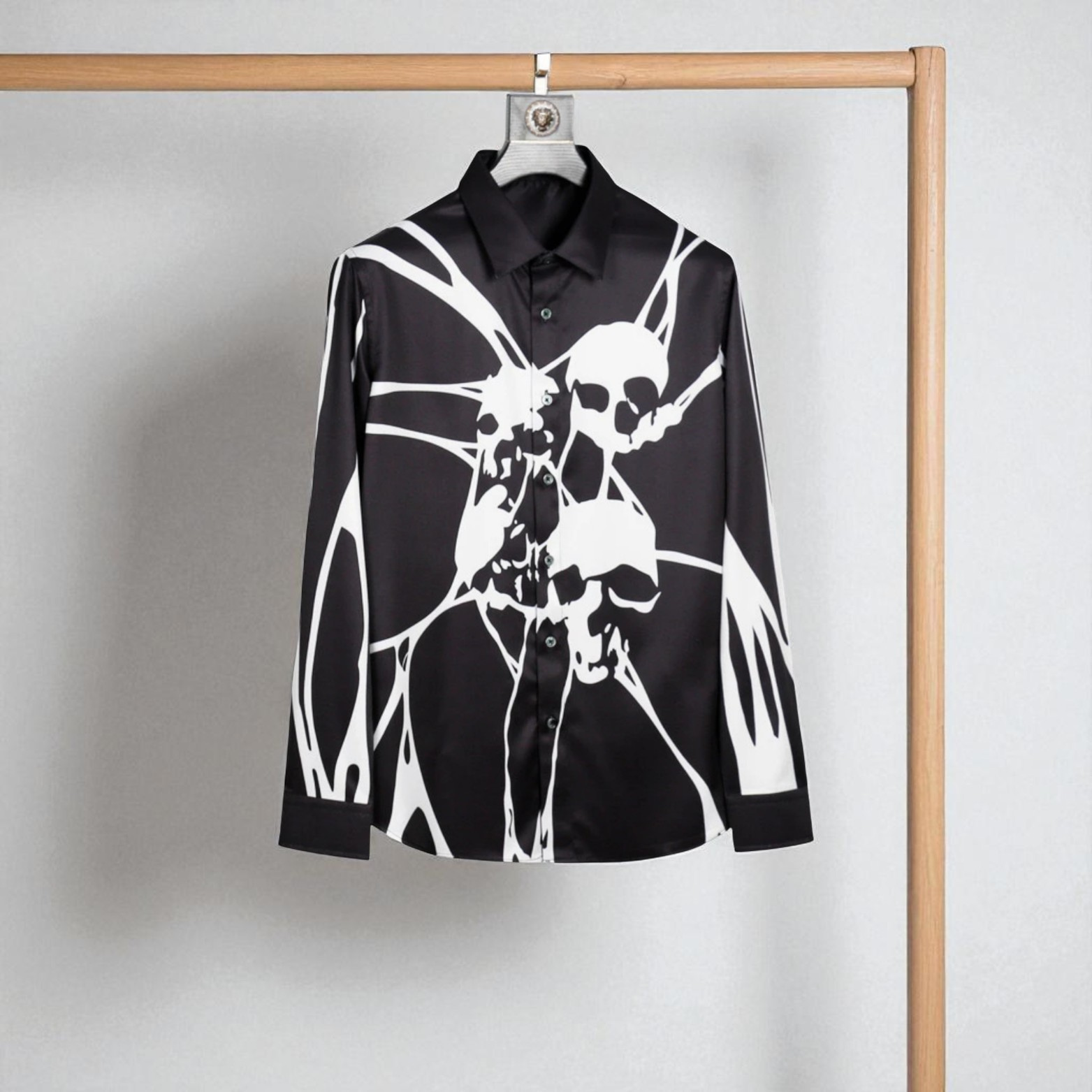 Black Skool 3D Print Slim Fit Shirt – The Crew