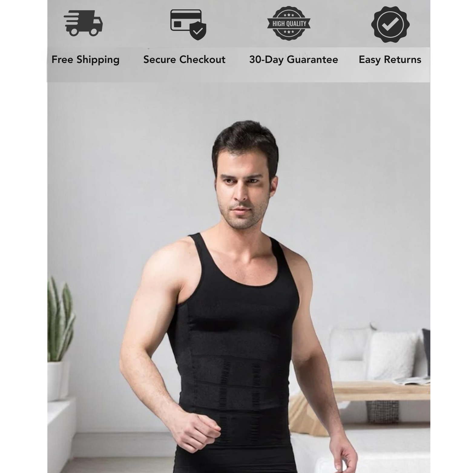 Men’s Slimming Compression Tank Top Lifestyle – The Crew