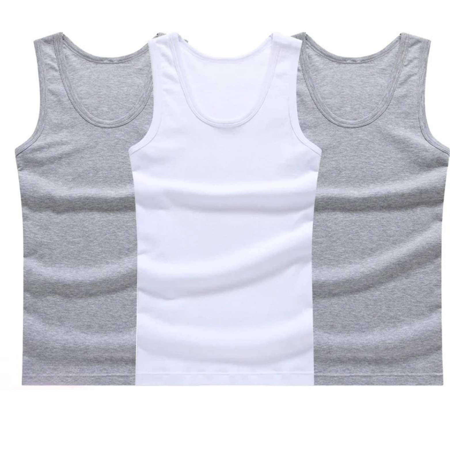 Gray and white cotton tank tops pack – The Crew