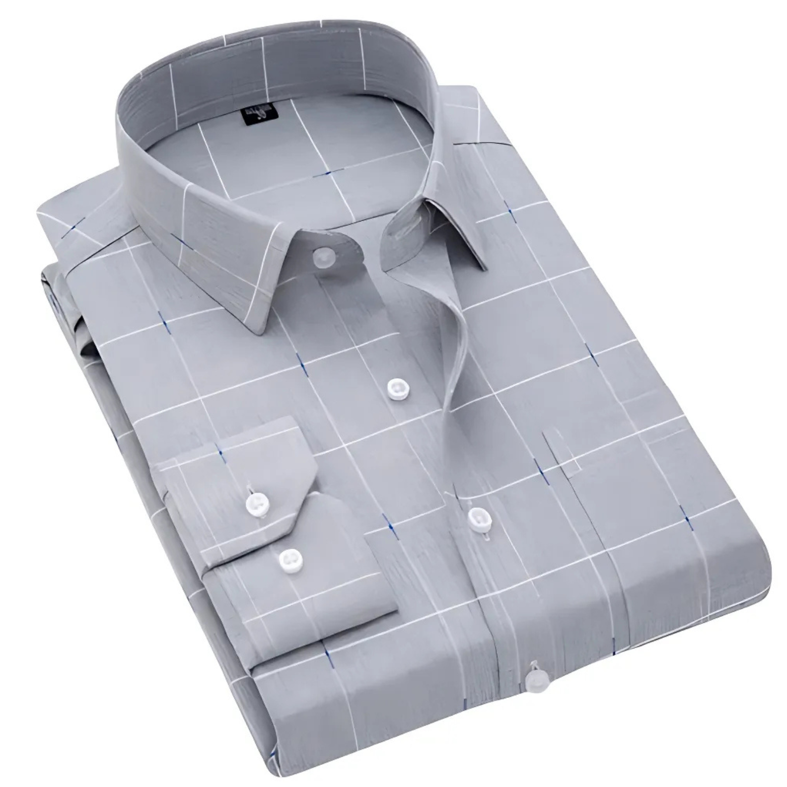 Gray cotton long sleeve shirt folded – The Crew