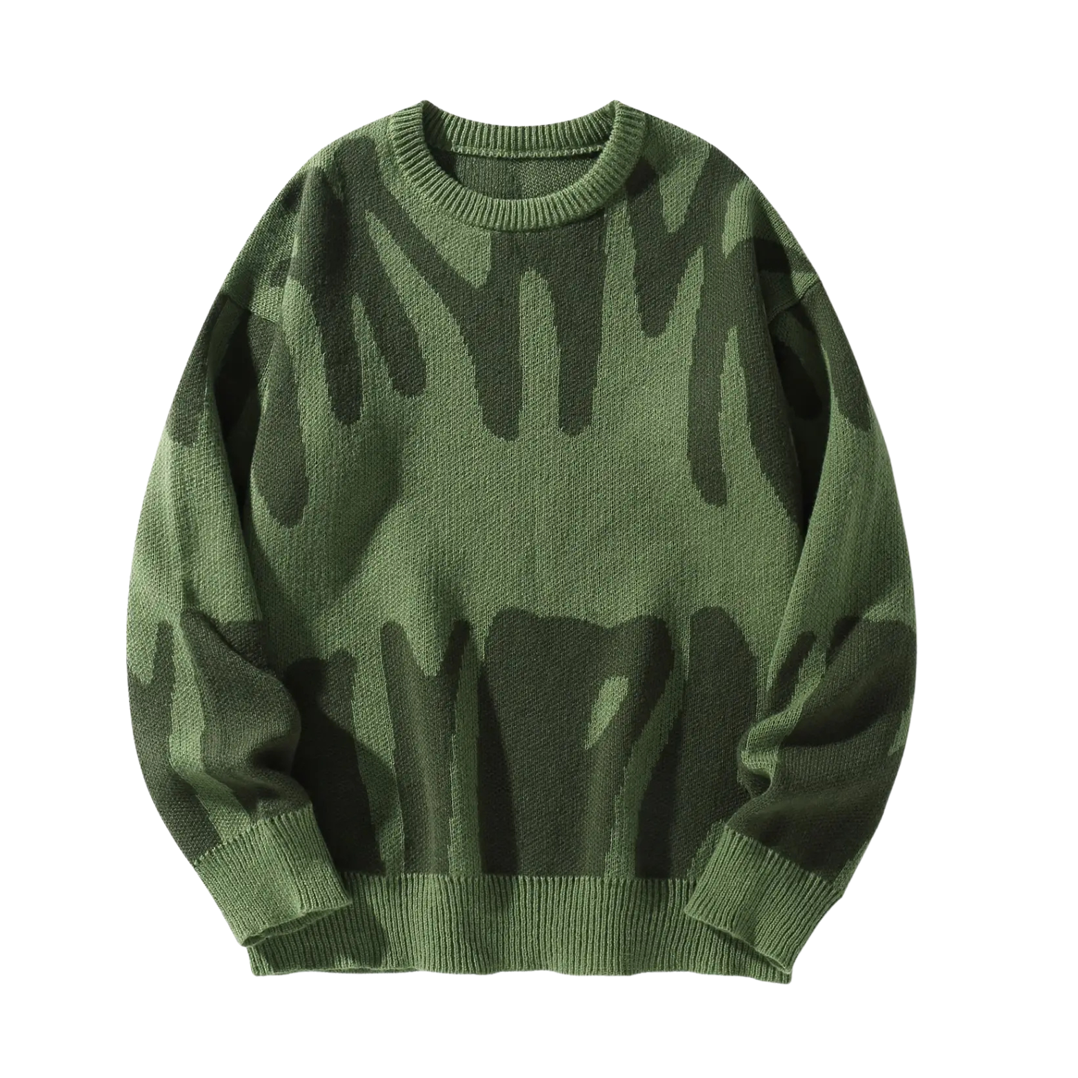 Green Men’s Jacquard Knit Sweater – The Crew