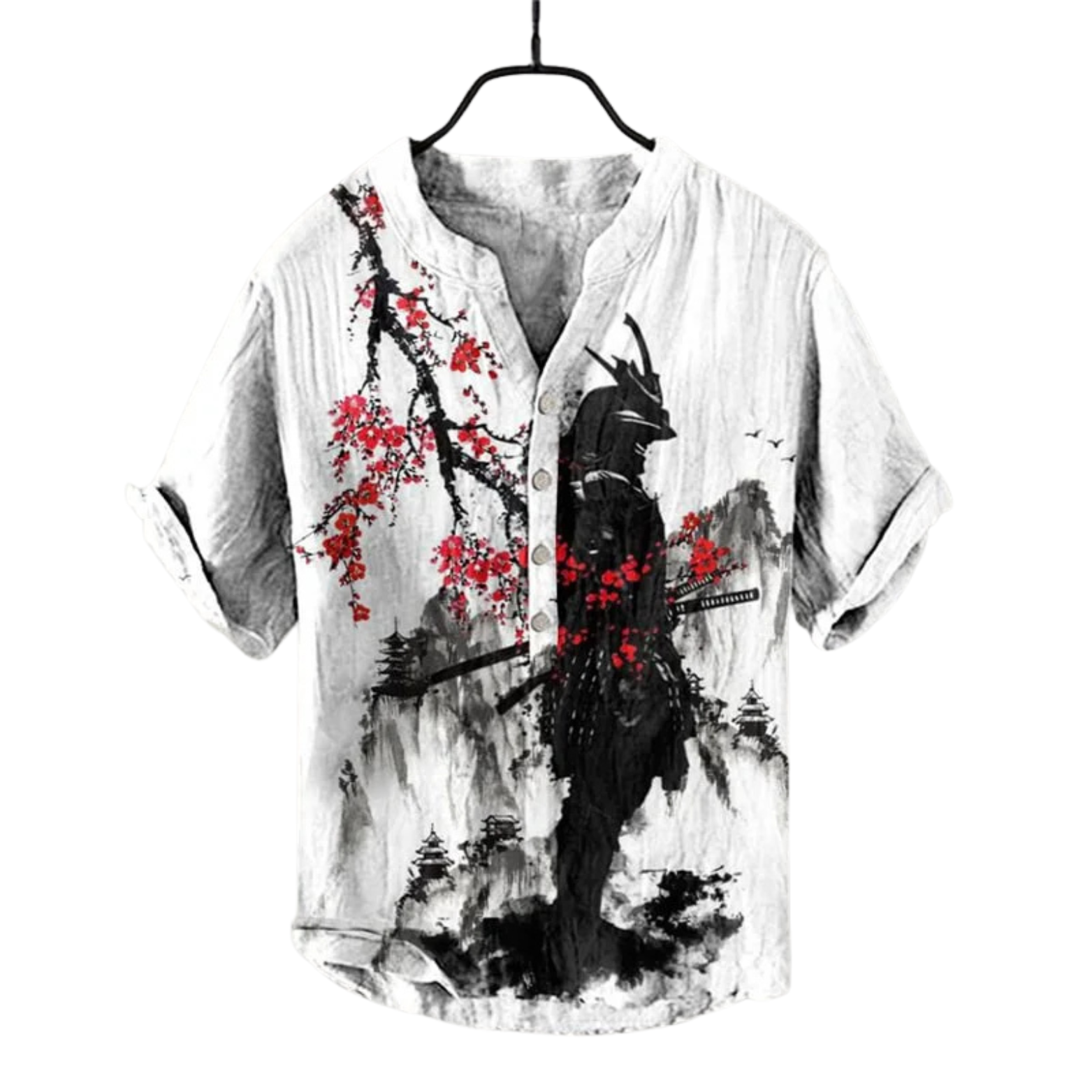 Black & Red 3D Print Linen Shirt – The Crew
