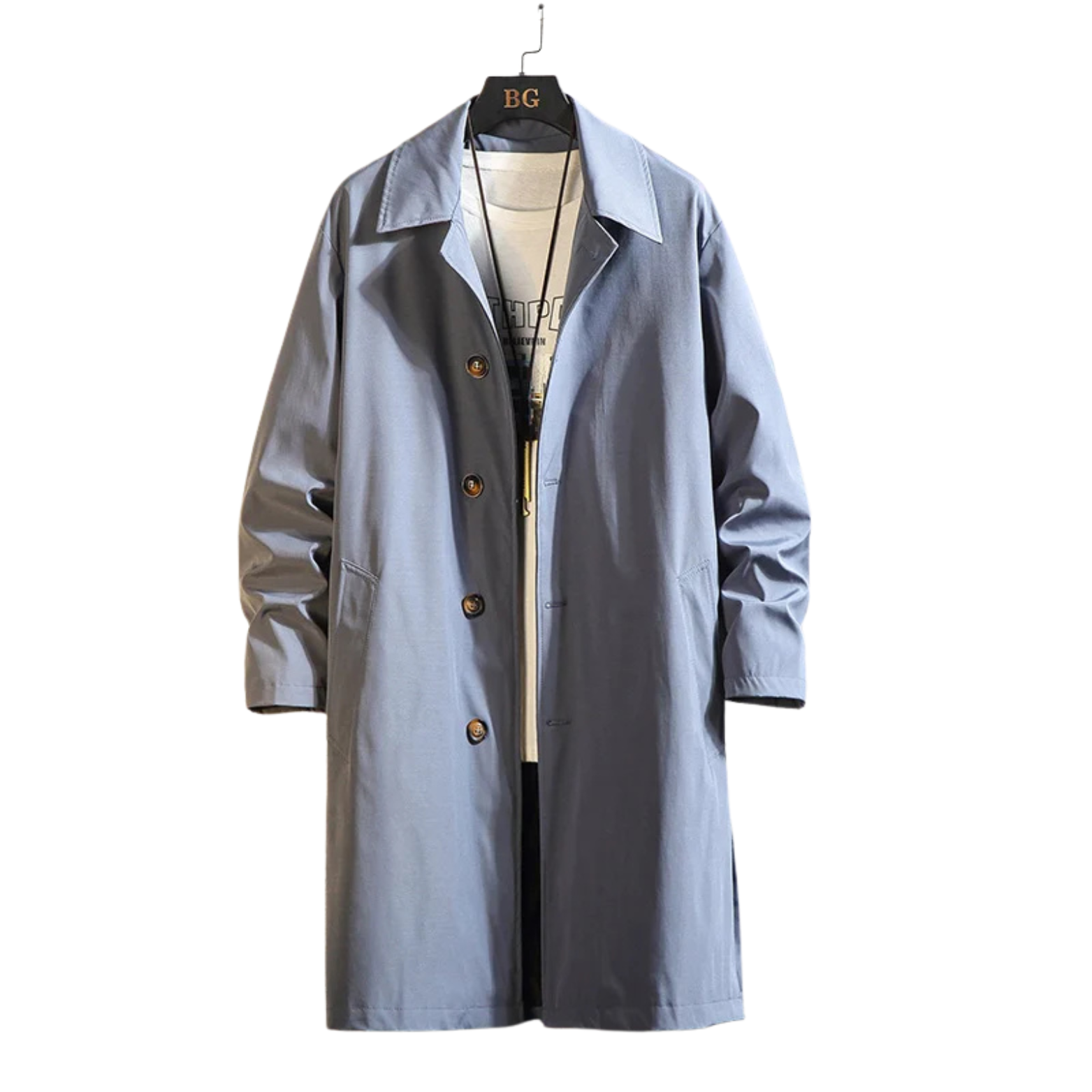 Gray oversized men trench coat urban style โ The Crew