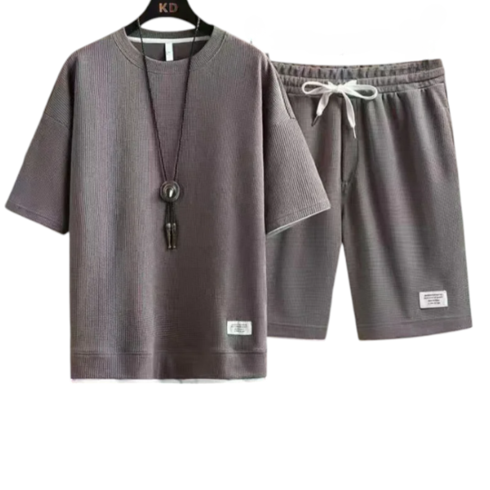 Men summer waffle set gray two piece – The Crew