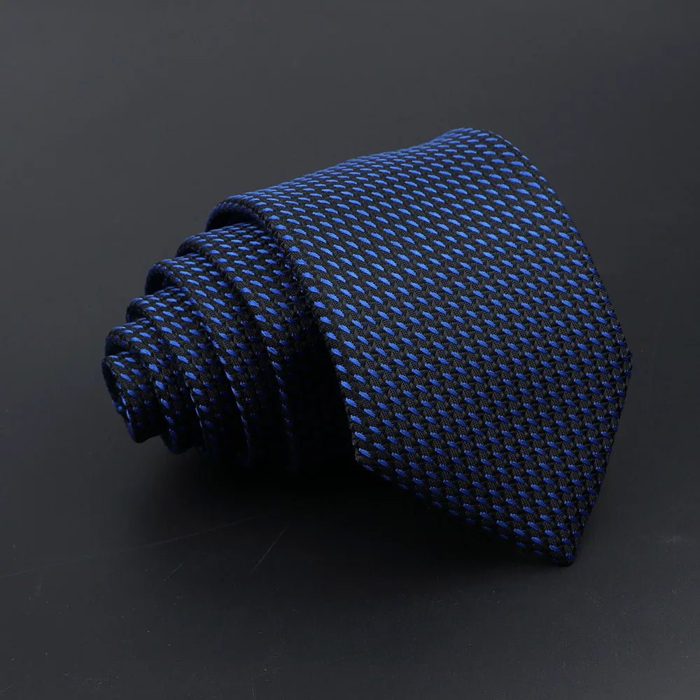 Men’s Classic Jacquard Tie 7cm Solid, Stripe & Plaid - The Crew