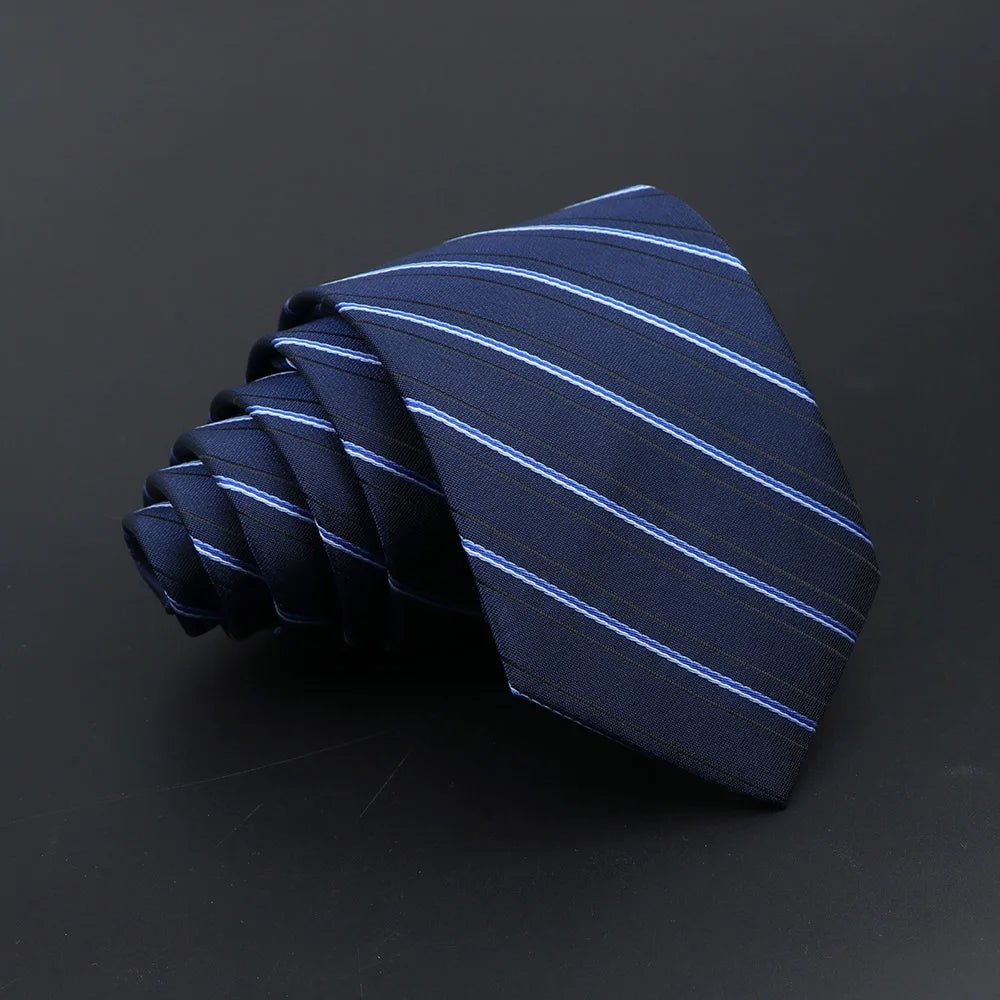 Men’s Classic Jacquard Tie 7cm Solid, Stripe & Plaid - The Crew