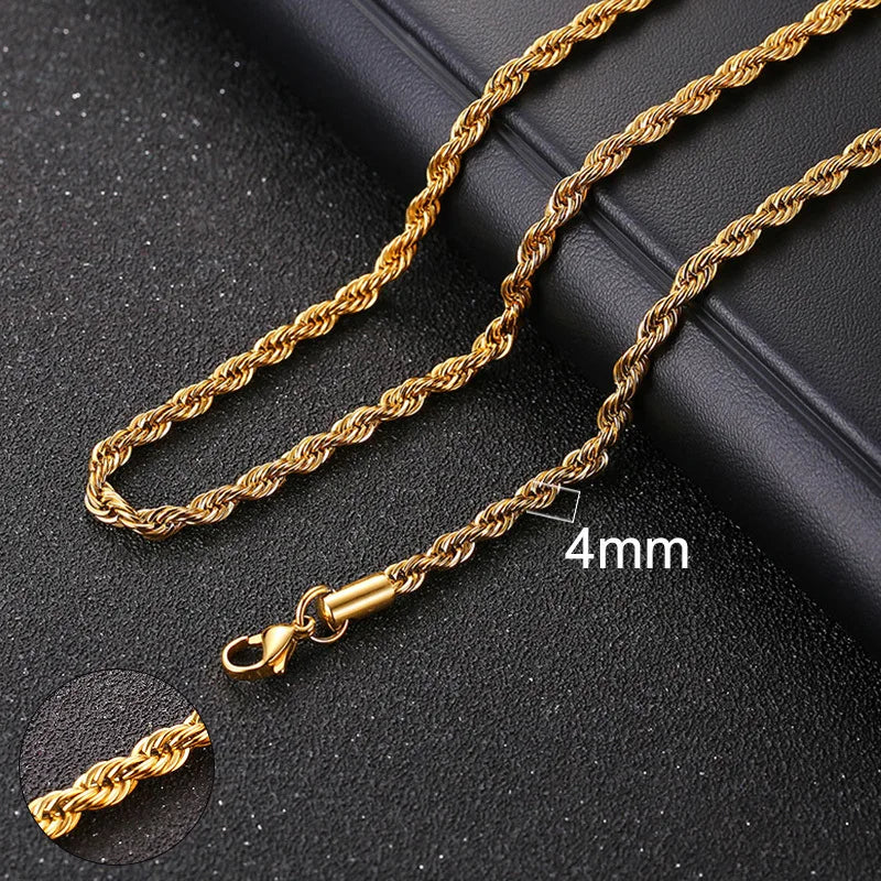 Gold Cuban chain 4mm thickness – The Crew