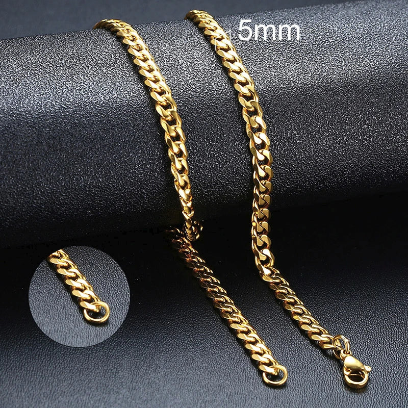 Gold Cuban link chain necklace – The Crew