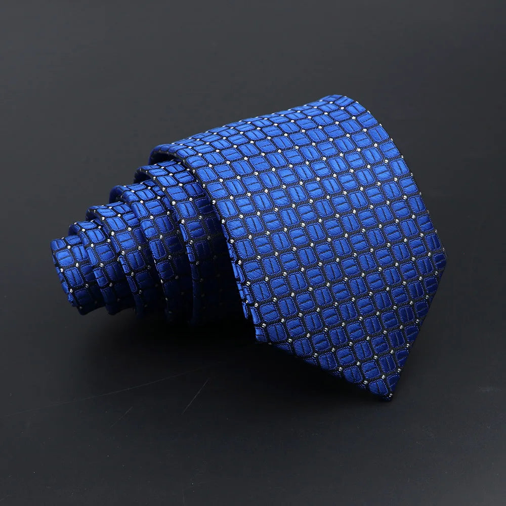 Blue patterned men’s tie jacquard texture – The Crew